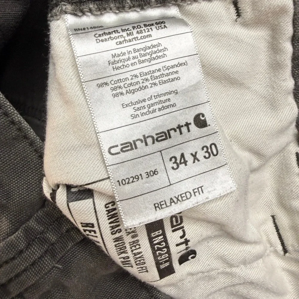 Carhartt Work Pant Mens 34x30 (FIT 34x27) Rugged Flex Relaxed Fit Canvas Utility
